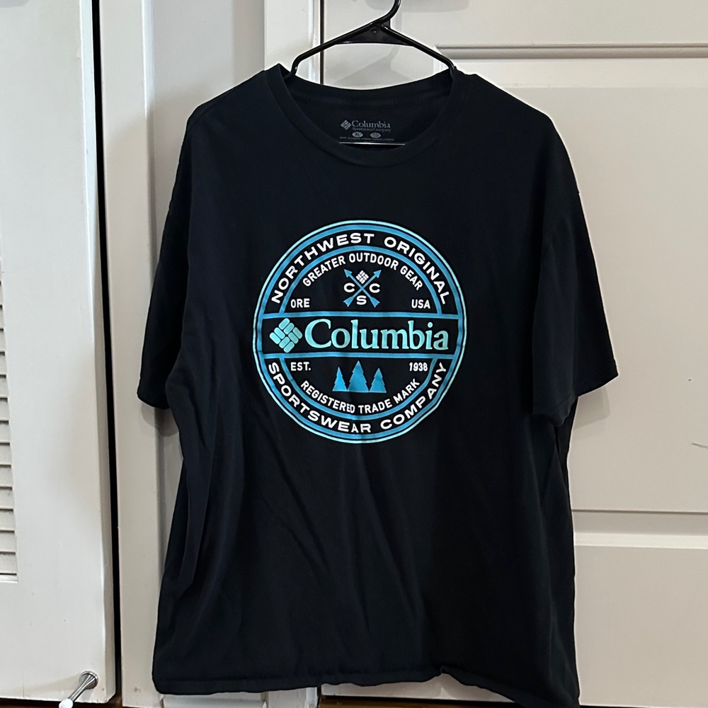 Columbia Black Tee with Blue Graphic
